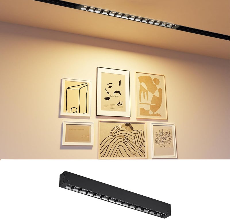 SCON 15W Adjustable CCT Linear LED Spotlight Lamp Head, 24V Magnetic Track Head, 3000K-4000K-6000K for Recessed/Ceiling Track Lighting Systems, Track Lighting Fixture for Kitchen Living Room Office - Image 1